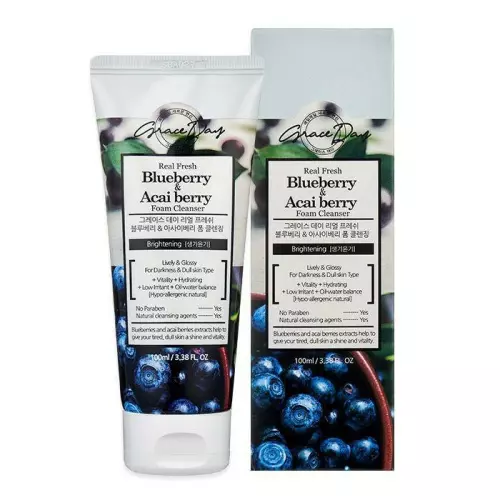 Grace Day Пенка для умывания с экстрактами черники Real Fresh Blueberry & Acai Berry Foam Cleanser Grace Day Пенка для умывания с экстрактами черники Real Fresh Blueberry & Acai Berry Foam Cleanser