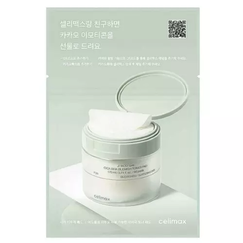 Celimax Пилинг-пэды от воспалений для проблемной кожи 10 шт Ji Woo Gae Cica BHA Blemish Toner Pad Celimax Пилинг-пэды от воспалений для проблемной кожи 10 шт Ji Woo Gae Cica BHA Blemish Toner Pad